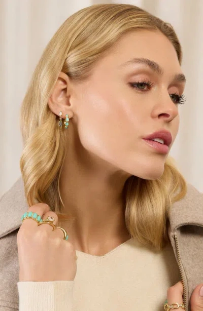 Athra Luxe Multi Stone Chain Drop Earring In Transparent