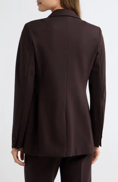 Anne Klein Three Button Blazer In Brown