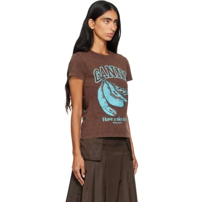 Ganni Future Jersey Baby Fit Banana In Brown