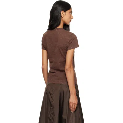 Ganni Future Jersey Baby Fit Banana In Brown