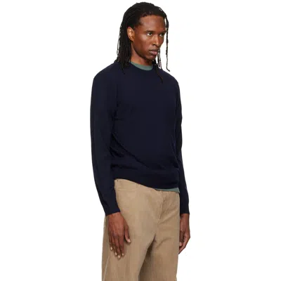 A.p.c. Navy Matthieu Wool Sweater In Iak Dark Navy