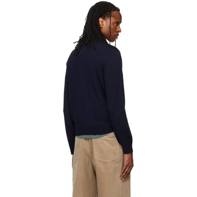 A.p.c. Navy Matthieu Wool Sweater In Iak Dark Navy