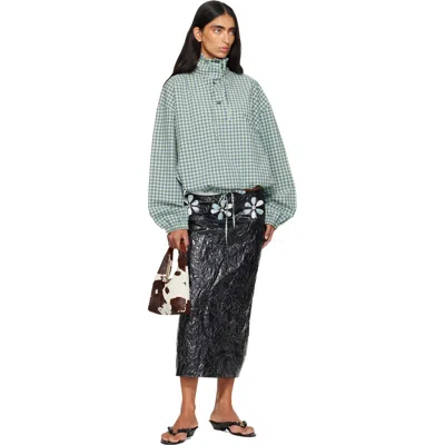 Marni Green Checked Poplin Blouse In Green