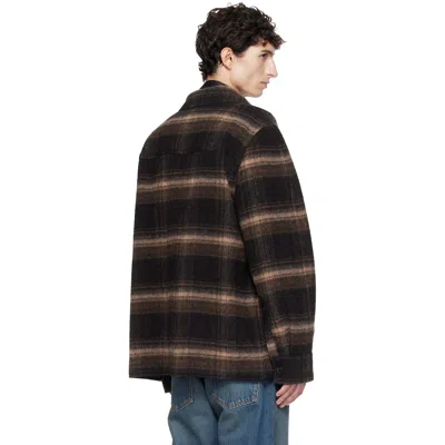 Isabel Marant Plaid Structured Collar Wool-blend Jacket In Brown
