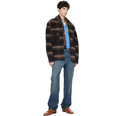 Isabel Marant Plaid Structured Collar Wool-blend Jacket In Brown