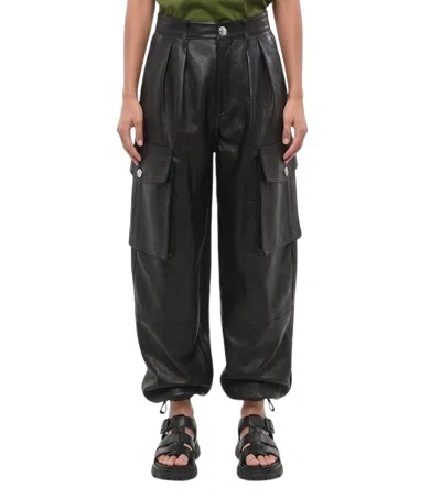 Dsquared2 Leather Cargo Pants In Black