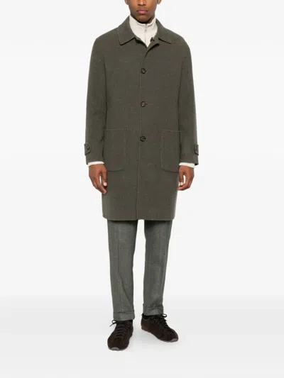 Eleventy Button-fastening Wool Coat In Multi