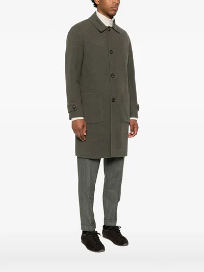 Eleventy Button-fastening Wool Coat In Multi
