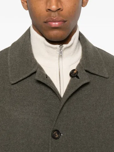 Eleventy Button-fastening Wool Coat In Multi