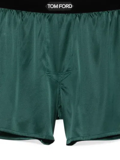 Tom Ford Logo-waistband Silk Boxer Shorts In Multi