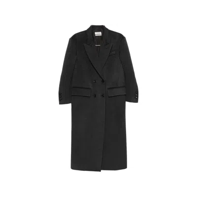 System Double-breasted Peak-lapel Coat In Grey