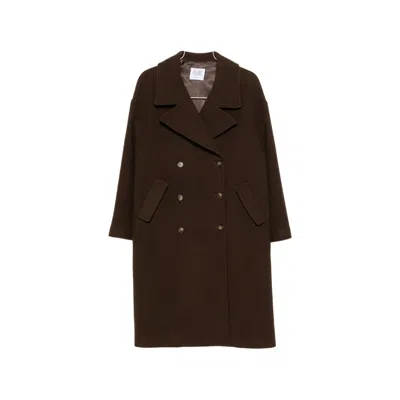 Le Sully Studio Double-breasted Notched-lapel Coat In Brown