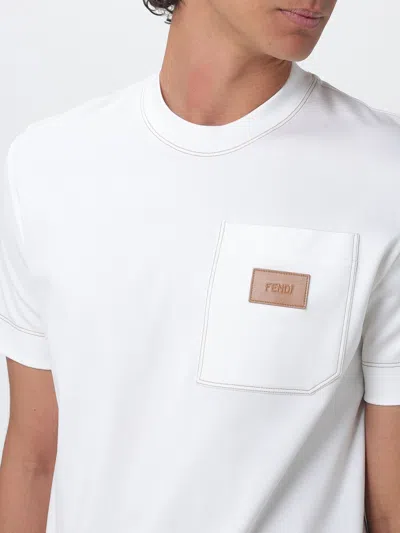 Fendi T-shirt With Logo Application In White