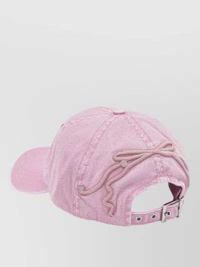 Ganni Solid Color Baseball Cap In Pink