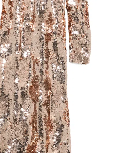 SEQUIN-EMBELLISHED LONG-SLEEVE MAXI DRESS