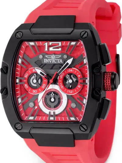 Invicta 레이싱 43mm 시계 In Red