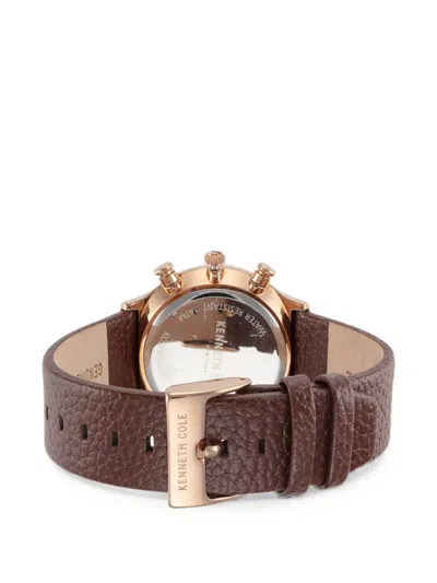 Kenneth Cole 레더 스트랩 42mm 시계 In Black