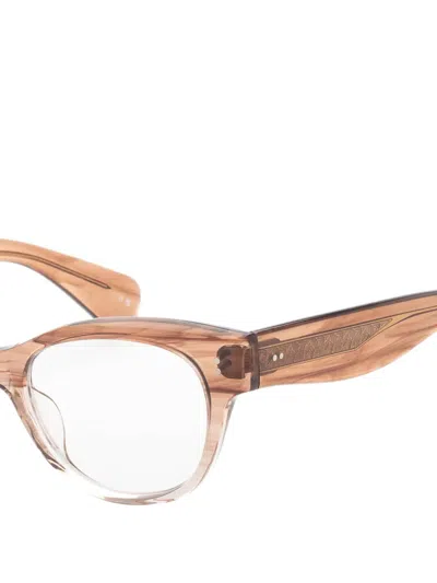 Garrett Leight 옥타비아 캣아이 안경 In Brown