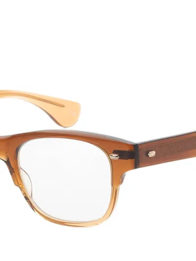 Garrett Leight 로드리게스 스퀘어 프레임 안경 In Brown