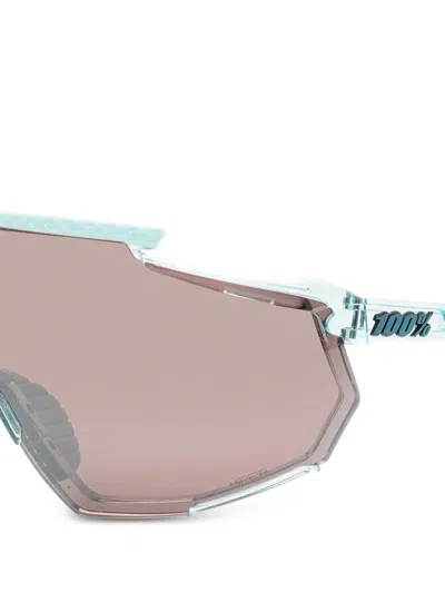 100% Eyewear 레이스트랩 3.0 실드 프레임 선글라스 In 블루