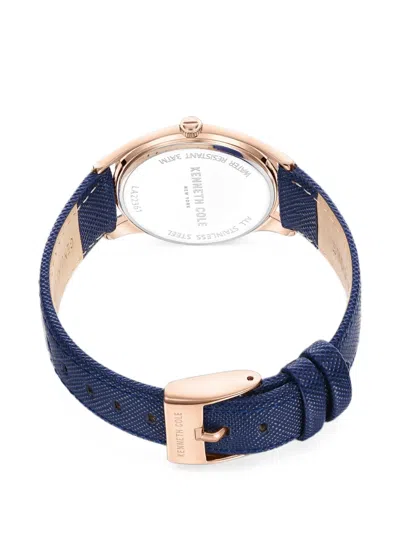 Kenneth Cole 다이아몬드 텍스처 34mm 시계 In Blue