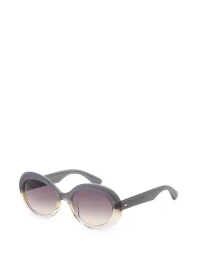 Garrett Leight 포르티아 라운드 프레임 선글라스 In Gray