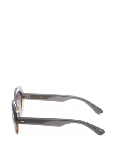 Garrett Leight 포르티아 라운드 프레임 선글라스 In Gray