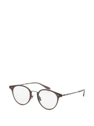 Garrett Leight 마몽 라운드 프레임 안경 In Brown