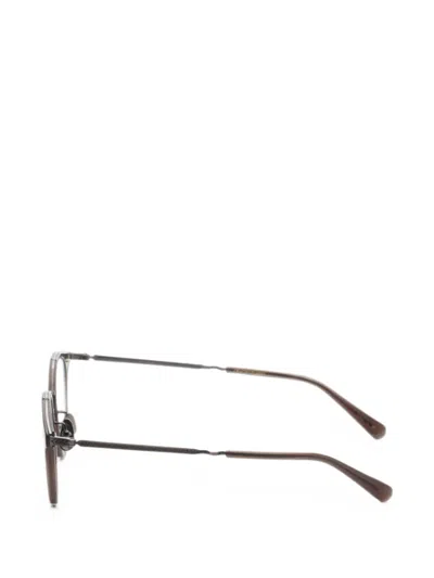 Garrett Leight 마몽 라운드 프레임 안경 In Brown