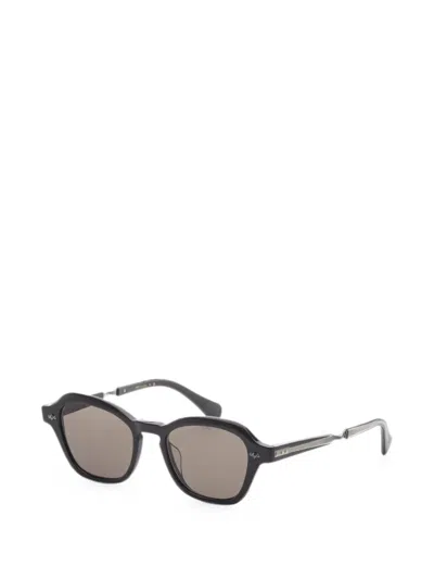 Garrett Leight 렐 기하학 프레임 선글라스 In Black