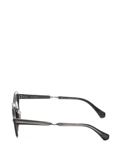 Garrett Leight 렐 기하학 프레임 선글라스 In Black