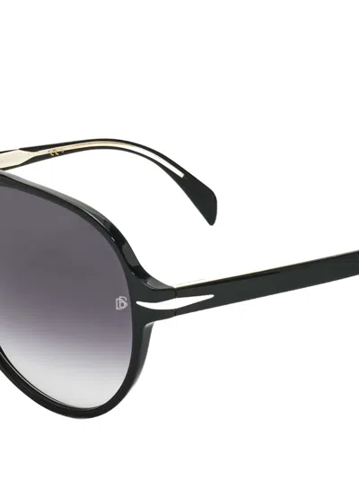 Eyewear By David Beckham 파일럿 프레임 선글라스 In Black