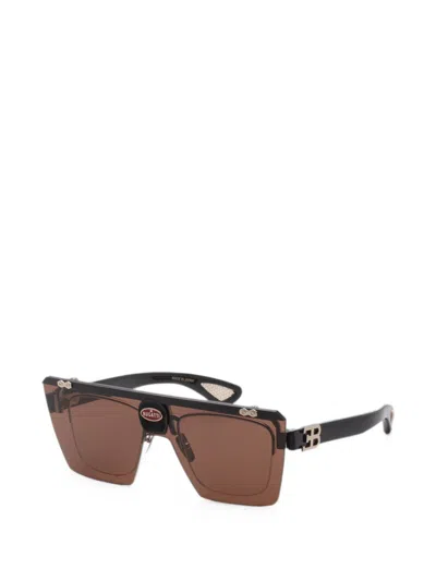 FLIP-UP GEOMETRIC-FRAME SUNGLASSES
