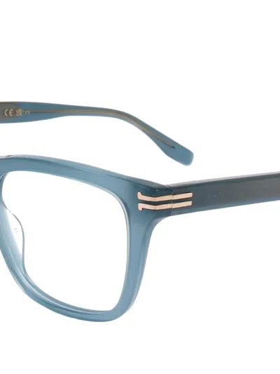 Marc Jacobs Ladies Blue Rectangular Eyeglass Frames Mj1084 In Blue