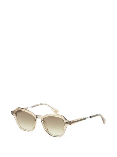 Garrett Leight 렐 기하학 프레임 선글라스 In Brown
