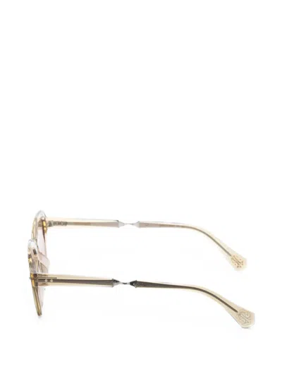 Garrett Leight 렐 기하학 프레임 선글라스 In Brown