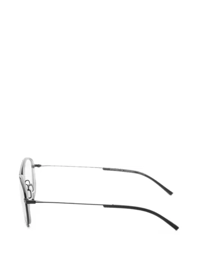 Porsche Design 라운드 프레임 더블 브리지 선글라스 In Gray