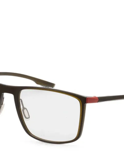 Porsche Design 직사각 프레임 안경 In Brown