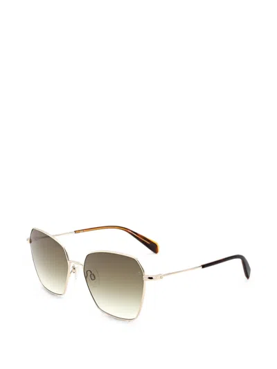 Rag & Bone Eyewear 기하학 프레임 선글라스 In 골드 톤