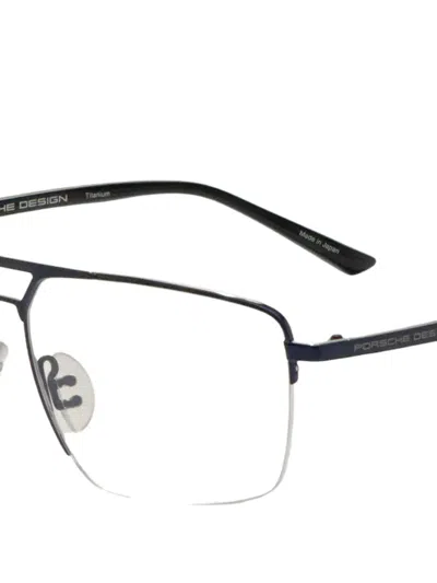 Porsche Design 더블 브리지 스퀘어 프레임 선글라스 In Metallic