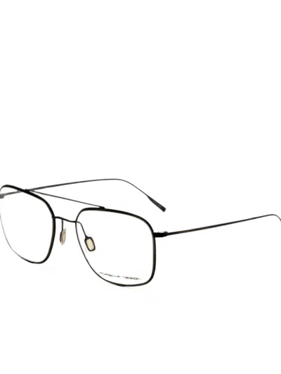 Porsche Design 더블 브리지 기하학 프레임 안경 In Black