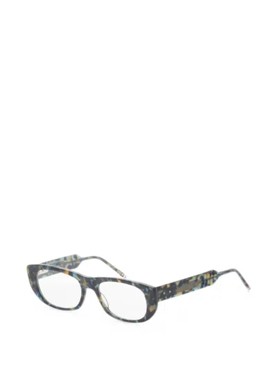 Thom Browne Tortoiseshell-effect Rectangle-frame Glasses In Multi