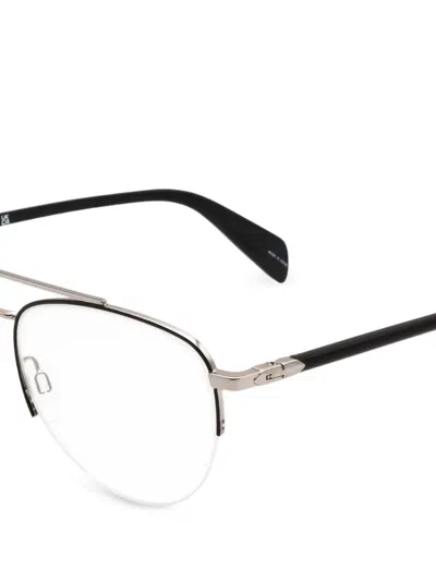 Rag & Bone Eyewear 파일럿 프레임 안경 In 실버 톤