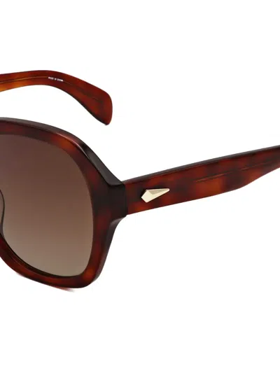 Rag & Bone Eyewear 엘리 기하학 프레임 선글라스 In 브라운
