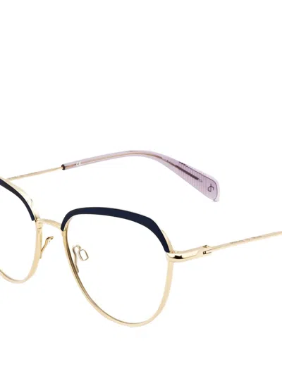 Rag & Bone Eyewear 기하학 프레임 안경 In 골드 톤