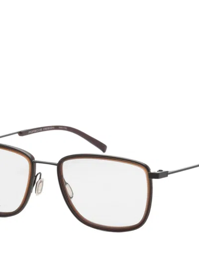 Porsche Design 스퀘어 프레임 안경 In Brown