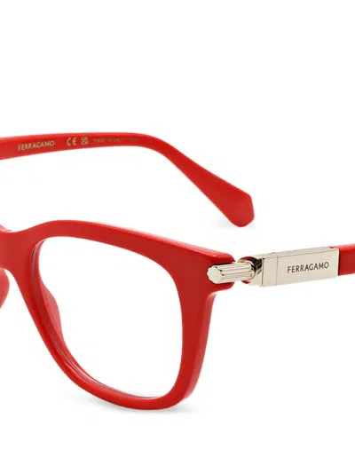 Ferragamo Eyewear Square-frame Glasses In 레드