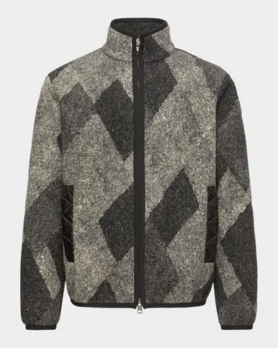Moncler Argyle Wool-blend Jacket In Gray