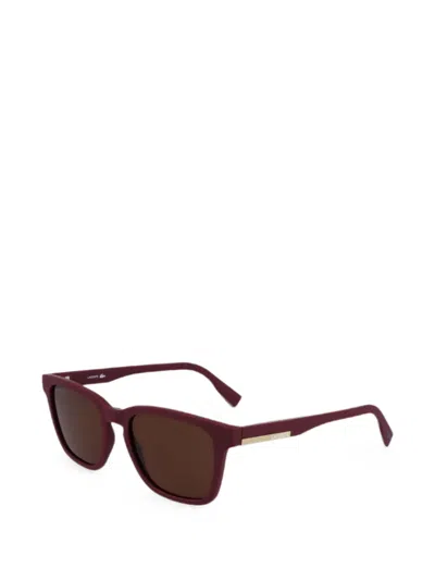 Lacoste Matte-finish Rectangle-frame Sunglasses In Multi