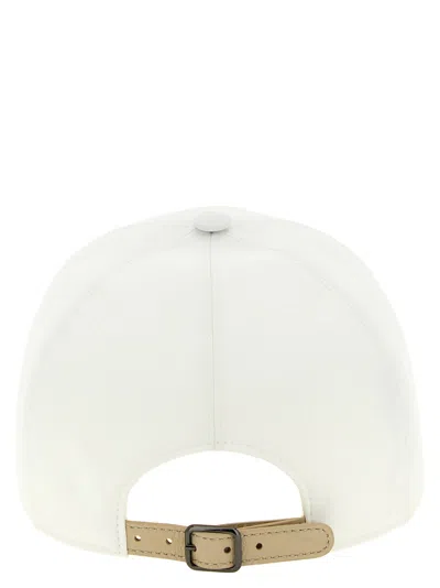 Brunello Cucinelli White Heraldic Coat Of Arms Baseball Cap In White